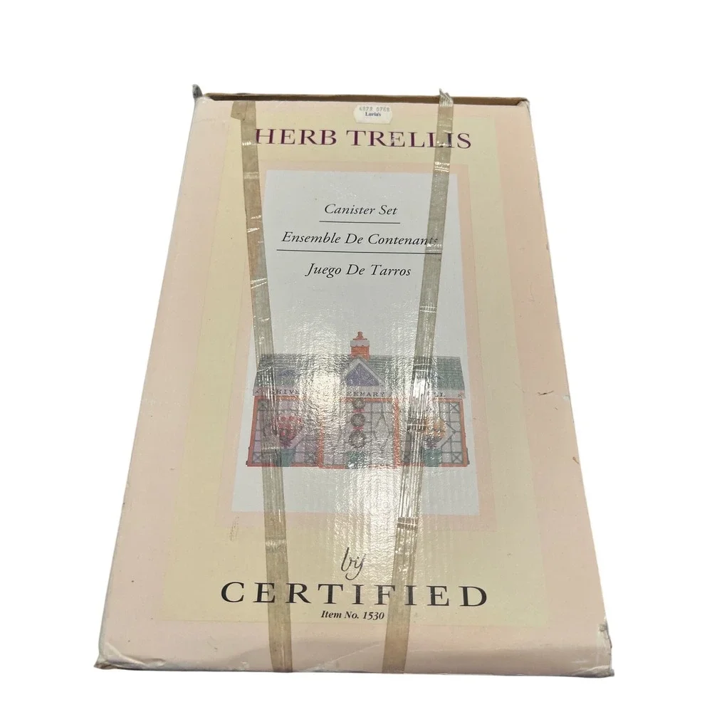 Certified International Herb Trellis‎ Canister Set Holly Holderman Greenhouse